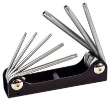 MULTICOMP PRO MP008584 Hex Key Set, 8 Pieces, T9/T10/T15/T20/T25/T27/T30/T40 Metal Folding Tamper Star Keys