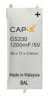 CAP-XX GS230F Supercapacitor, 1.2 F, 5 V, Solder, ± 20%