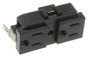 QUALTEK ELECTRONICS 740W-D-02 High Power Connector, NEMA 5-15R, 740W Series, Receptacle, 125 VAC, 15 A, Panel Mount, Screw
