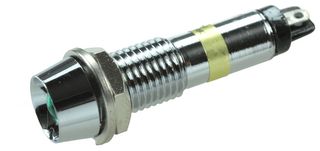 DIALIGHT 607-2212-120F LED Panel Mount Indicator, Green, 6 VDC, 7.2 mm, 15 mA, 50 mcd, IP66