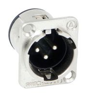 SWITCHCRAFT/CONXALL E3MSC XLR Connector, 3 Contacts, Plug, Panel Mount