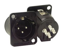 SWITCHCRAFT/CONXALL E3MSCB XLR Connector, 3 Contacts, Plug, Panel Mount, Silver Plated Contacts