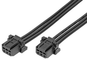 MOLEX 219652-1031 Cable Assembly, Micro-One 2.0 Receptacle to Micro-One 2.0 Receptacle, 3 Positions, 2 mm, 1 Row