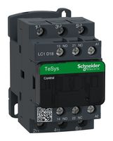 SCHNEIDER ELECTRIC LC1D18B7 Contactor, LC1D, 18 A, DIN Rail, 600 VAC, 3PST-NO, 3 Pole, 15 hp