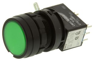 IDEC LW1L-M1C10V-GL Industrial Pushbutton Switch, LW Series, 22.3 mm, SPDT, Momentary, Round, Transparent