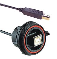 BULGIN LIMITED PX0844/B/0M50/B USB Cable, USB Type B Receptacle, USB Type B Plug, 500 mm, 19.7 ", USB 2.0, Black