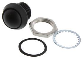 C&K COMPONENTS AP2D200TZBE Industrial Pushbutton Switch, AP Series, 13.8 mm, SPST-NO, Momentary, Round Domed, Black