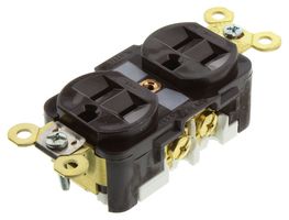 HUBBELL WIRING DEVICES HBL5262 Power Entry Connector, Power Entry, 15 A, Brown, Nylon (Polyamide) Body, 125 V