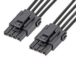 MOLEX 217465-1042 Cable Assembly, Ultra-Fit Receptacle to Ultra-Fit Receptacle, 4 Positions, 3.5 mm, 1 Row, 300 mm