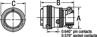 AMPHENOL INDUSTRIAL PT06SE24-61P(SR) Circular Connector, PT Series, MIL-DTL-26482 Series I, Straight Plug, 61 Contacts, Crimp Pin