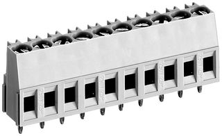 WIELAND ELECTRIC 25.161.1053.0 Wire-To-Board Terminal Block, 5 mm, 10 Positions, 22 AWG, 12 AWG, 2.5 mm², Screw