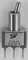 GRAYHILL 34ADP31B1M2QT Toggle Switch, On-Off-On, DPDT, Non Illuminated, 34A Series, 5 A, Panel Mount