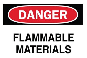 BRADY 85183 Safety Sign, Danger Flammable Materials, 177.8 mm, 254 mm