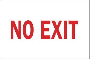 BRADY 84685 Safety Sign, No Exit, 177.8 mm, 254 mm