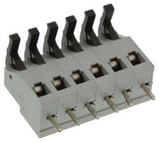 METZ CONNECT AST0250604 Wire-To-Board Terminal Block, 5 mm, 6 Positions, 28 AWG, 14 AWG, 2 mm², Clamp
