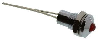 VCC / VISUAL COMMUNICATIONS COMPANY L63DR2L LED Panel Mount Indicator, Red, 2.1 V, 6.2 mm, 20 mA, 60 mcd