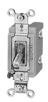 HUBBELL WIRING DEVICES HBL1203IL Toggle Switch, On-On-On, SPST, Non Illuminated, Panel Mount, 15 A