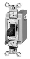HUBBELL WIRING DEVICES HBL1557W Toggle Switch, SPST, Non Illuminated, Panel Mount, 20 A