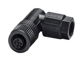 PHOENIX CONTACT 1424690 Sensor Connector, M12, Female, 5 Positions, Screw Socket, Right Angle Cable Mount