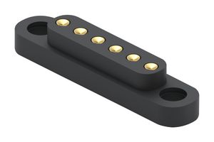 MILL-MAX 858-10-006-30-002000 Spring Loaded Connector, SLC, Target Header, 4 mm, 1 Row, 6 Contacts, Surface Mount, Brass Alloy