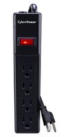 CYBER POWER SYSTEMS CSB404 Surge Protector, 4 Outlets, NEMA 5-15R, 15 A, 125 V, NEMA 5-15P, 4 ft