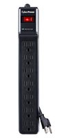 CYBER POWER SYSTEMS CSB7012 Surge Protector, 7 Outlets, NEMA 5-15R, 15 A, 125 V, NEMA 5-15P, 12 ft