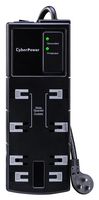 CYBER POWER SYSTEMS CSB808 Surge Protector, 8 Outlets, NEMA 5-15R, 15 A, 125 V, NEMA 5-15P, 6 ft