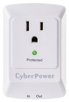 CYBER POWER SYSTEMS CSP100TW Surge Protector, RJ11, 1 Outlets, NEMA 5-15R, 15 A, 125 V, NEMA 5-15P