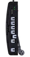 CYBER POWER SYSTEMS CSP708T Surge Protector, RJ11, 7 Outlets, NEMA 5-15R, 15 A, 125 V, NEMA 5-15P, 8 ft