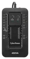 CYBER POWER SYSTEMS EC450G Uninterruptible Power Supply (UPS), 8 Outlets, 450VA / 260W, 140 V, 120 VAC, 2 min