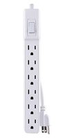 CYBER POWER SYSTEMS MP1044NN Extension Lead, 6 Outlets, NEMA 5-15R, 15 A, 125 V, NEMA 5-15P, 2 ft