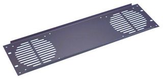 PENN ELCOM R1268/3UK/F2 Panel, Rack Fan, 3U, Steel, Black Powder Coated, 19" Rack Cabinets, Punched for 2x 120mm Fan