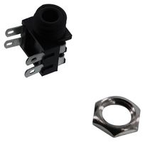 CLIFF ELECTRONIC COMPONENTS CL1382 Phone Audio Connector, 3.5mm, Mono, 2 Contacts, Jack, Panel Mount, Tin Plated Contacts
