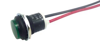 WAMCO WL-557-1602-203F LED Panel Mount Indicator, Green, 7 VDC, 0.69 ", 20 mA, 3 cd, NEMA 3R