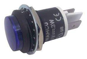 WAMCO WL-557-1807-303Q LED Panel Mount Indicator, Blue, 125 VAC, 0.69 ", 20 mA, 3 cd, NEMA 3R