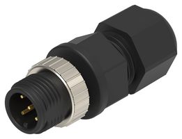 TE CONNECTIVITY 1838275-3 Sensor Connector, M12, Male, 5 Positions, Solder Pin, Straight Cable Mount