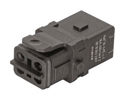HARTING 09100033301 Heavy Duty Connector, Han Series, Insert, 3+PE Contacts, 1A, Receptacle, Crimp Socket