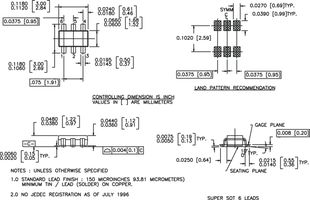 ONSEMI FMB2227A General-Purpose Amplifier, NPN, PNP, 30 V, 700 mW, 500 mA, 50, SuperSOT