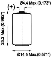 TADIRAN BATTERIES TL-5902/T-BP Battery, 3.6 V, 1/2AA, Lithium, 1.2 Ah, Solder Tab, 1