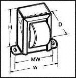 TRIAD MAGNETICS F-106Z Chassis Mount Transformer, Control, Isolating, 115V, 230V, 2 x 6V, 24 VA, 50Hz / 60Hz