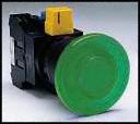 IDEC HW1L-M4F11QD-R-24V Industrial Pushbutton Switch, HW Series, 22.3 mm, SPST-NO, SPST-NC, Momentary, Mushroom, Red