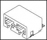 MOLEX 44193-0005 Modular Connector, Modular Jack, 1 x 2 (Ganged), 6P6C, Cat3, Cat4, Surface Mount