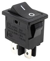 E-SWITCH RA811C1121 Rocker Switch, Off-On, SPST, Non Illuminated, Panel, Snap-In, Black, RA8 Series