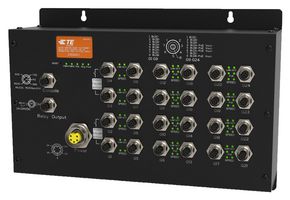 CAMBION 450-3230-01-03-00 Switch, 24 Ports, Industrial, Managed PoE Gigabit Redundant Ethernet, Wall, M12 A-Coded x 24