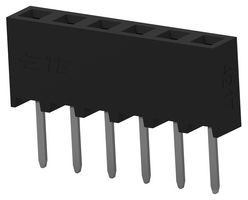 TE CONNECTIVITY 2314876-6 PCB Receptacle, Board-to-Board, 2 mm, 1 Rows, 6 Contacts, Through Hole Mount