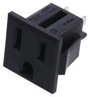SCHURTER 3-119-051 High Power Connector, NEMA 5-15R, NR020 Series, Receptacle, 125 VAC, 15 A, Panel Mount, Solder