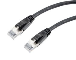 L-COM TRD626ASR-BLK-2F Ethernet Cable, 10 Gigabit, 26AWG, Cat6a, RJ45 Plug to RJ45 Plug