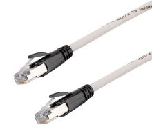 L-COM TRD626ASR-WHT-2F Ethernet Cable, 10 Gigabit, 26AWG, Cat6a, RJ45 Plug to RJ45 Plug