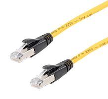 L-COM TRD626ASR-YLW-2F Ethernet Cable, 10 Gigabit, 26AWG, Cat6a, RJ45 Plug to RJ45 Plug