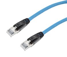 L-COM TRD626ASZ-BLU-15F Ethernet Cable, 10 Gigabit, 26AWG, Cat6a, RJ45 Plug to RJ45 Plug